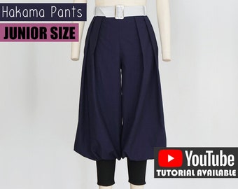 JUNIOR Cuffed Hakama Pants Sewing Pattern/Downloadable PDF File and Tutorial Book