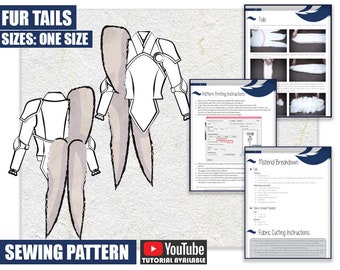 Cosplay Fur Tails Sewing Pattern/Downloadable PDF File and Tutorial Book