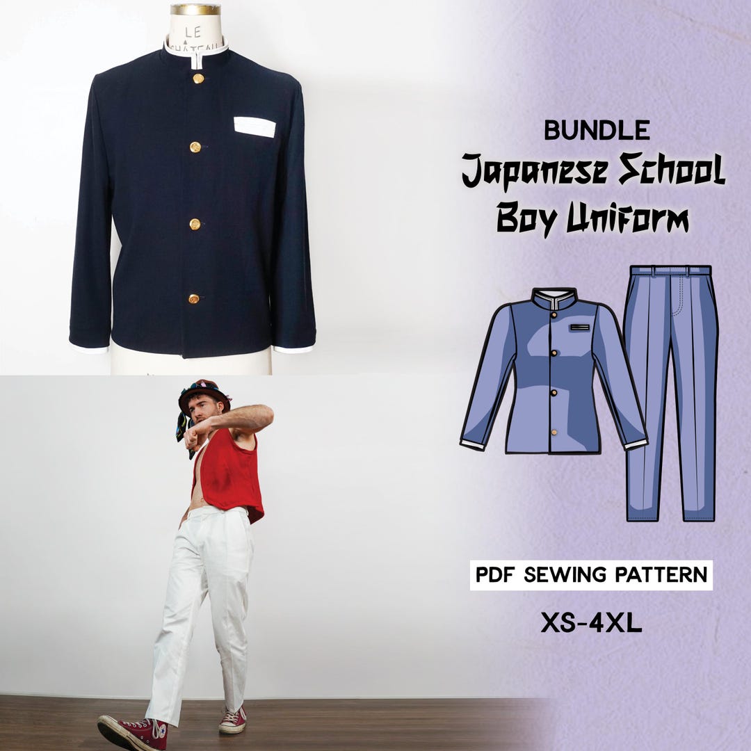 Patrón de costura para disfraz de cosplay de uniforme escolar