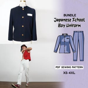 Modello di cucito per costume da cosplay alla moda per uniforme scolastica giapponese/file PDF scaricabile