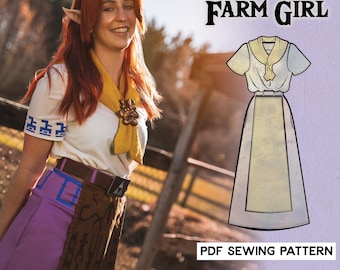 Farm Girl Cosplay Sewing Pattern/Downloadable PDF file