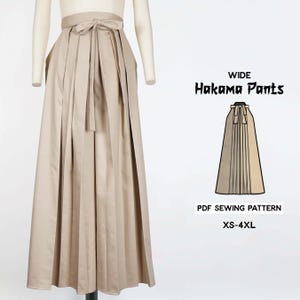 Wide Hakama Pants Sewing Pattern/Downloadable PDF and Tutorial Book