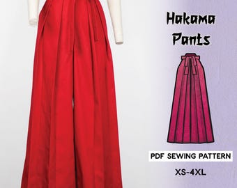 Hakama Pants and Shorts Sewing Pattern/Downloadable PDF and Tutorial Book