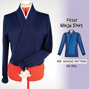 Fitted Ninja Shirt Sewing Pattern/Downloadable PDF File and Tutorial Book