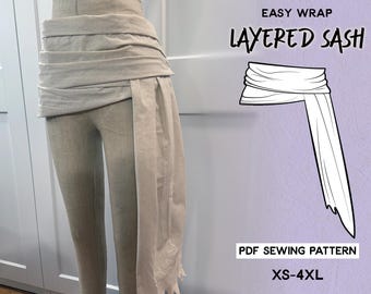 Easy Wrap Layered Sash Sewing Pattern | PDF + Tutorial Book