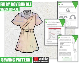 BUNDLE Fairy boy Cosplay Sewing Pattern/Downloadable PDF file