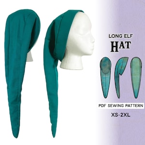 Long Elf Hat Sewing Pattern/Downloadable PDF File and Tutorial Book