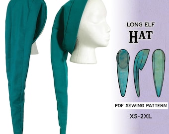Long Elf Hat Sewing Pattern/Downloadable PDF File and Tutorial Book