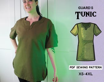 ワンピース Square SilhouetteTailor Tunic Square Neckline Tunic Sewing Pattern/downloadable PDF and