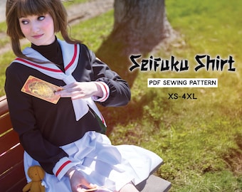 Patron de couture de chemise Seifuku / PDF téléchargeable et tutoriel