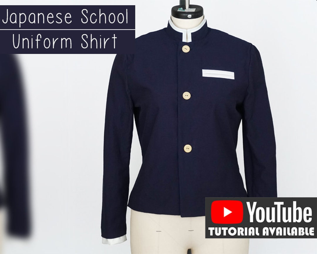 Japanese School Boy Shirt Sewing Pattern/downloadable PDF File image