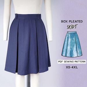 Box Pleated Skirt Sewing Pattern/Downloadable PDF File and Tutorial Book