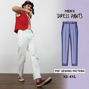 Men&#39;s Dress Pants Cosplay Fashion Costume Sewing Pattern/Downloadable PDF File
