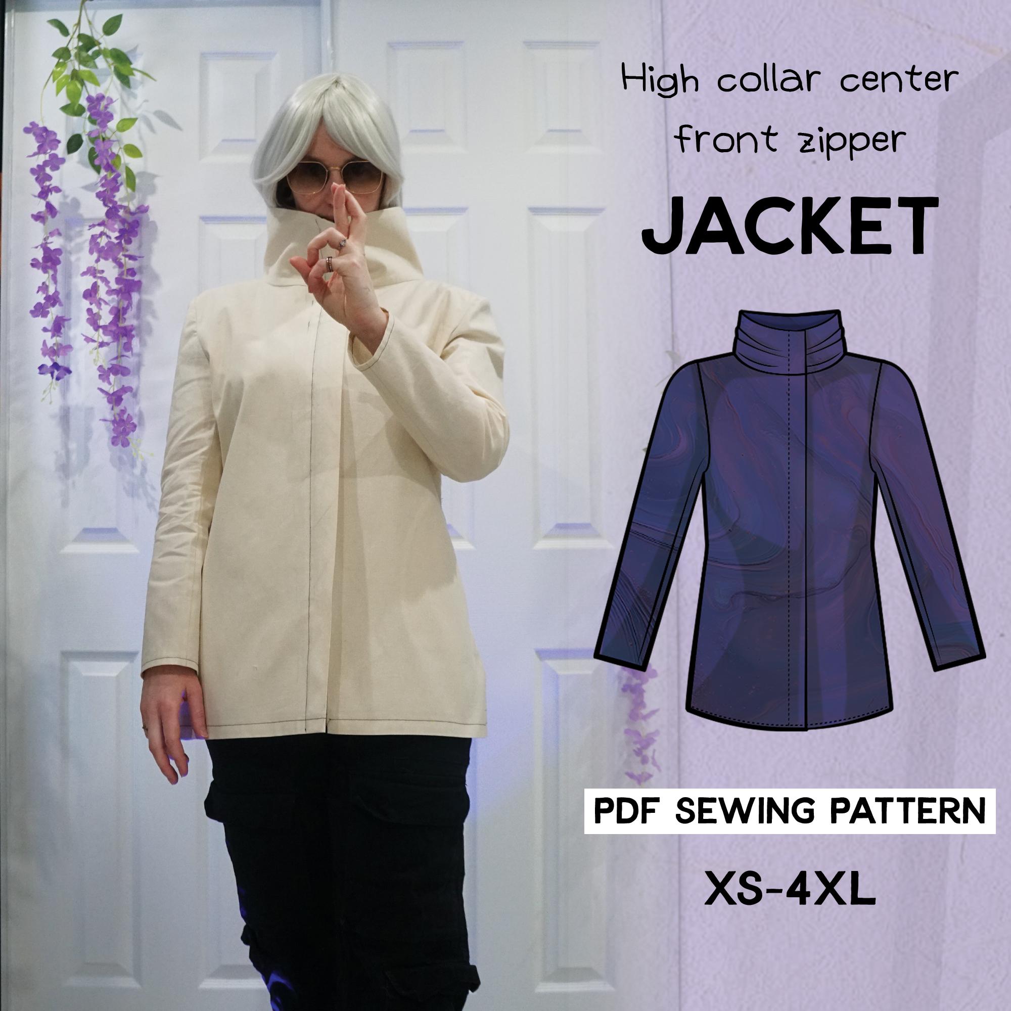Cosplay Jacket Sewing Pattern | High Collar & Zipper | Unisex XS-4XL | PDF