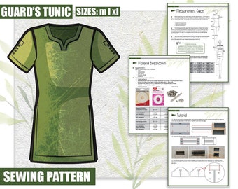 M L XL Guard's Tunic Sewing Pattern/Downloadable PDF and Tutorial Book