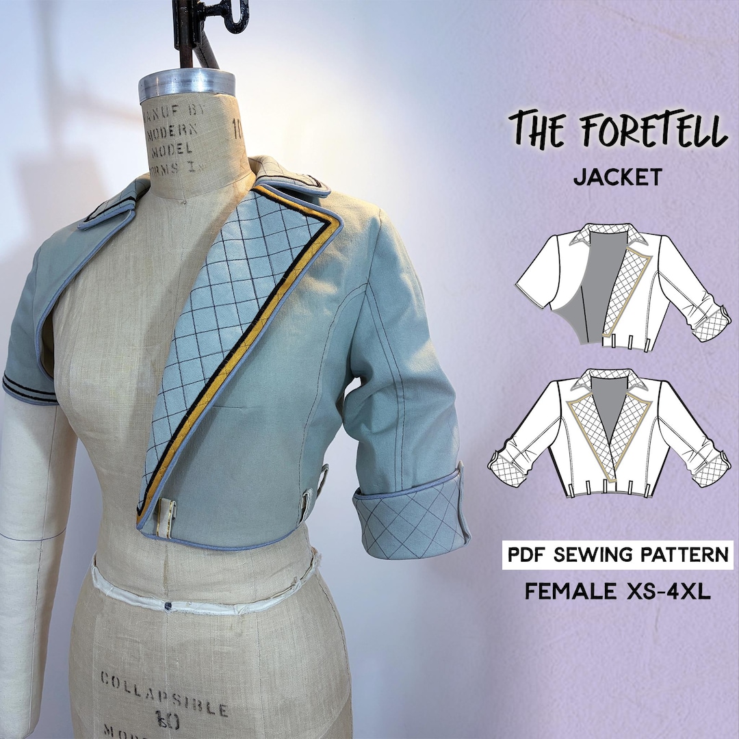 Asymmetrical Cropped Jacket Sewing Pattern | Sciel Cosplay (PDF Pattern ...