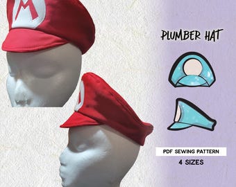 Patrón de costura de gorro de fontanero/Archivo PDF descargable