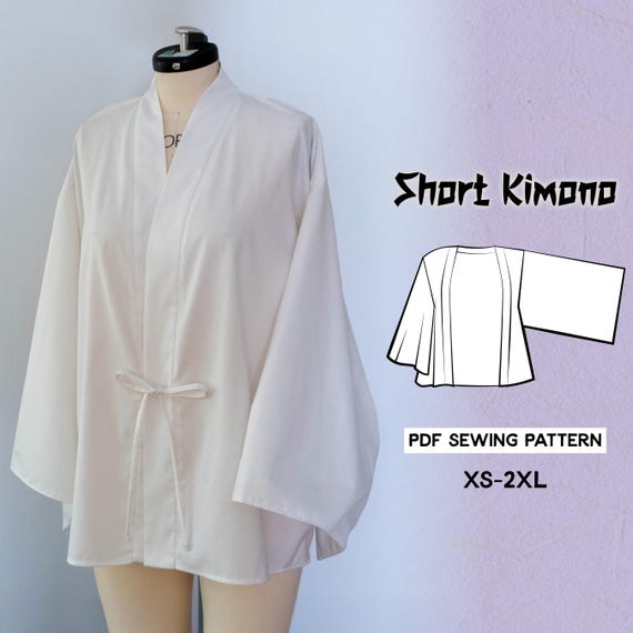 Short Haori Kimono Sewing Pattern / Downloadable PDF File and Tutorial Book