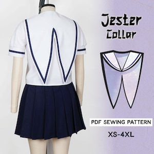 Seifuku Jester Collar Sewing Pattern/Downloadable PDF and Tutorial Book