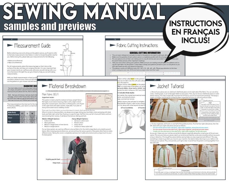Verso Jacket Sewing Pattern | Fully Lined Coat Pattern + Tutorial Book image 5