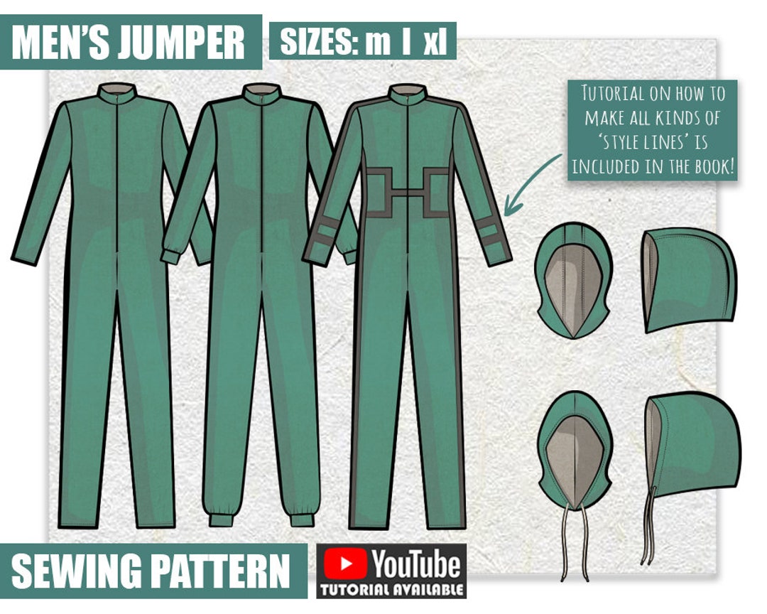 M L XL Men's Jumper & Hoods Sewing Pattern/downloadable PDF and ...