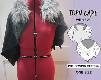 Easy Cape Pattern | Fur Shoulder Collar Sewing PDF + Tutorial Book