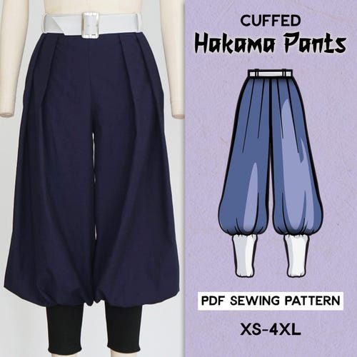 Cuffed Hakama Pants Sewing Pattern/downloadable PDF File and
