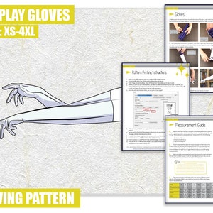 Basic Cosplay Gloves Sewing Pattern/Downloadable PDF File and Tutorial Book