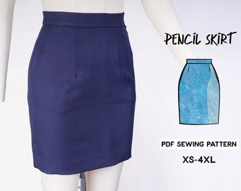 Pencil Skirt Sewing Pattern/Downloadable PDF File and Tutorial Book