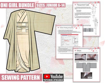 BUNDLE JUNIOR Oni Girl Cosplay Sewing Pattern/Downloadable PDF File