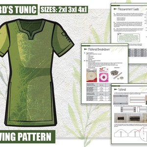 2XL 3XL 4XL Guard's Tunic Sewing Pattern/Downloadable PDF and Tutorial Book