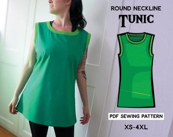 Square Neckline Tunic Sewing Pattern/downloadable PDF and