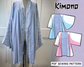 Long Haori/Kimono Lined Sewing Pattern/Downloadable PDF File and Tutorial Book