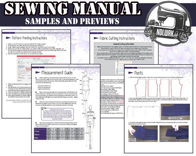 Cuffed Hakama Pants Sewing Pattern/Downloadable PDF File and Tutorial Book zdjęcie 6