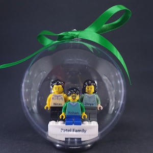 Personalised Lego® Minifigure Globe, Family Gift, Birthday Gift, Personalised Gift, Mother's Day, Father's Day, Minifigure Family