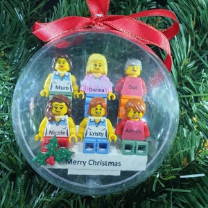 Personalised Lego® Minifigure Christmas Bauble, Christmas Ornament, Family Gift, Christmas Gift, Personalised Gift, Minifigure Family