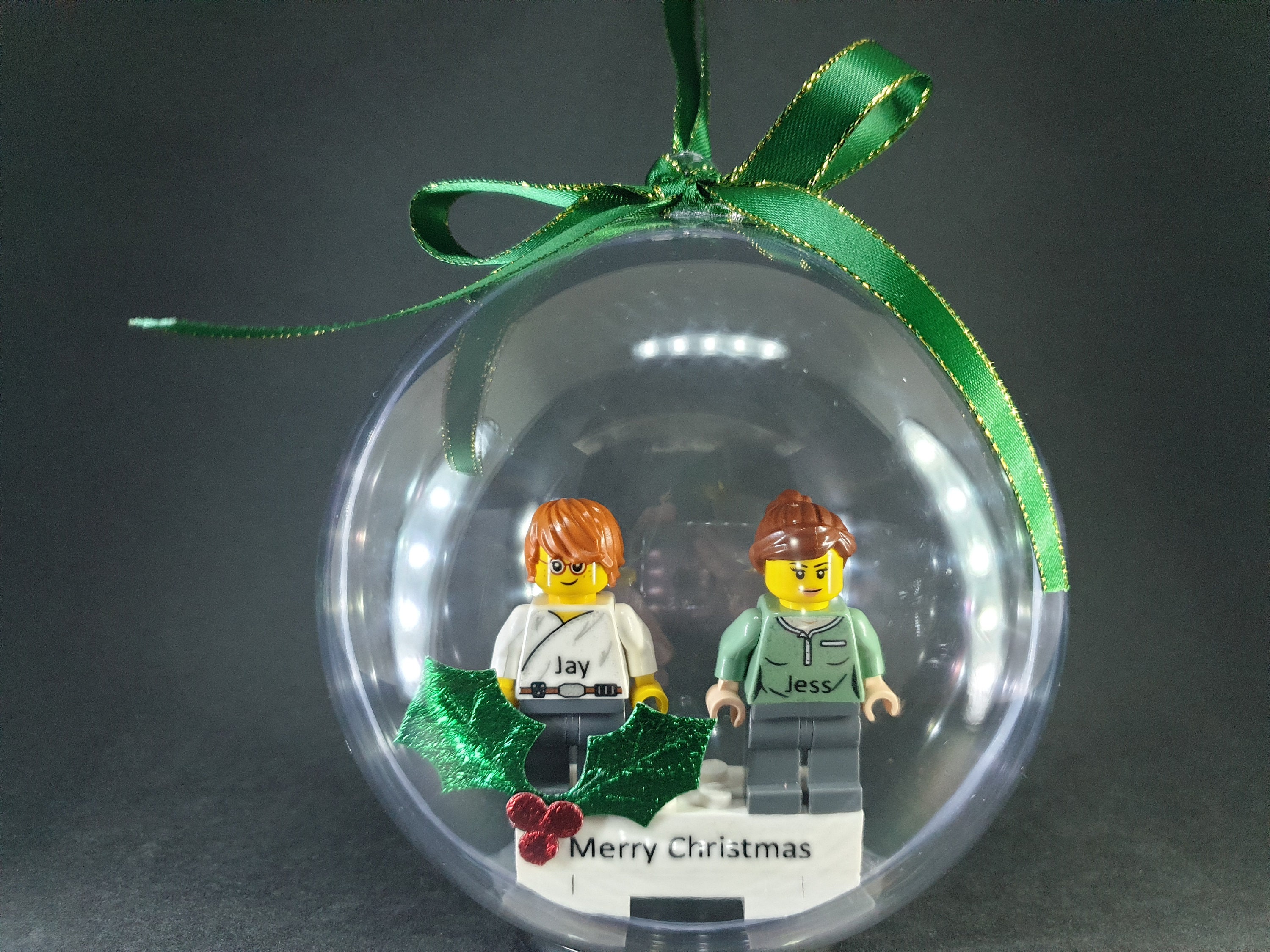 Personalised lego christmas bauble clearance