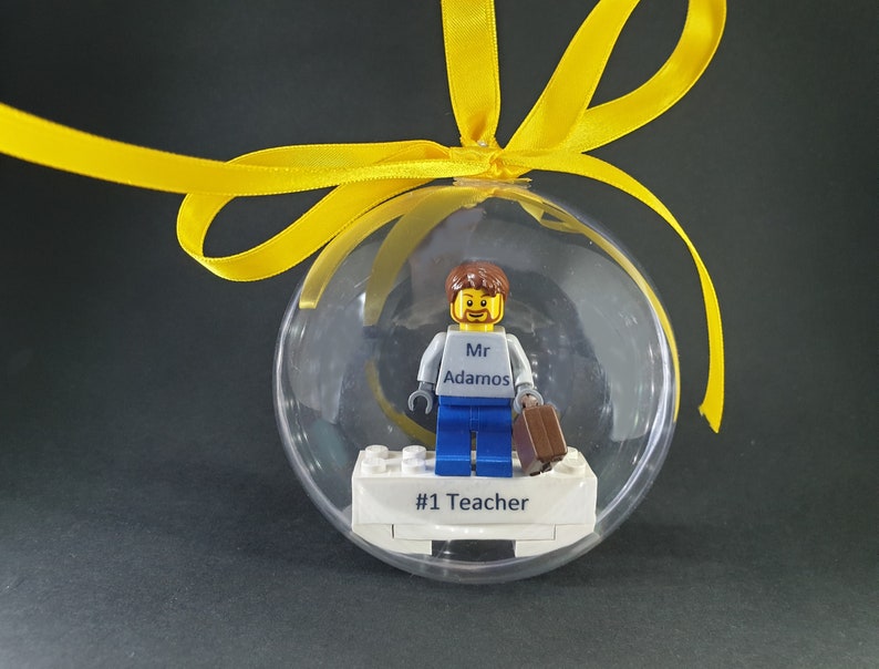 Personalised Lego® Minifigure Teacher Bauble Teacher Gift Etsy
