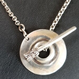 Curling house & broom toggle clasp necklace