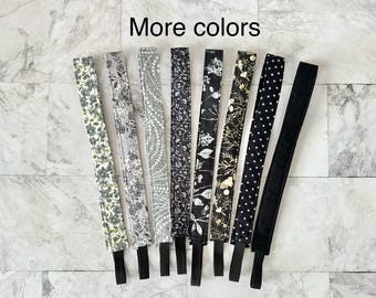 Narrow Cotton Headband with Elastic, Skinny Thin Headband. Comfort Headband. Handmade in USA.