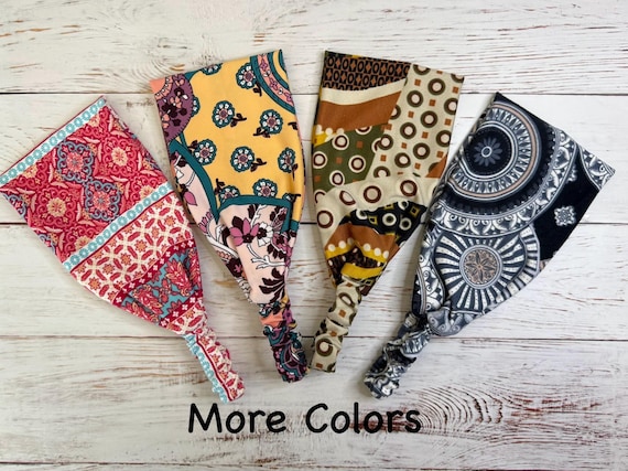 No Slip Wide Headband: Soft Jersey Knit, Stretchy Elastic Back.