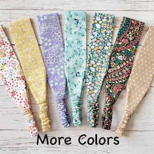 Cotton headband. Narrow Headband for Women. Headband with Elastic Back. 2"or 3" Headband. Thin Comfort headband. Summer Headband