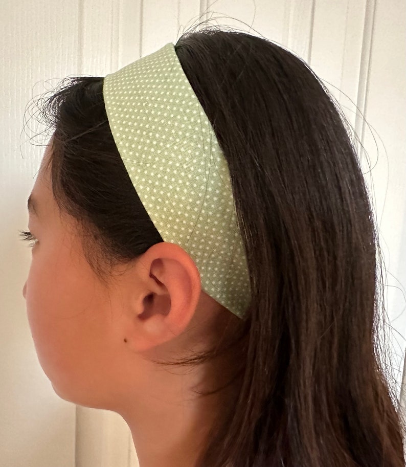 Narrow Headband for Women and Teen. Soft Cotton Hair band with Elastic Back. Fabric headband. Adjustable Headband. 2Headband. image 10