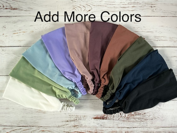 No Slip Wide Headband: Stretch Jersey Knit with Elastic Back. Soft Comfortable. Solid Color.