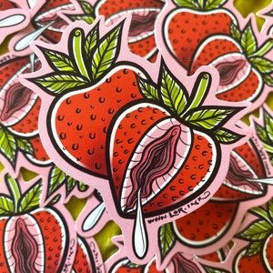 Strawberry WAP Sticker - Vulva Fruit