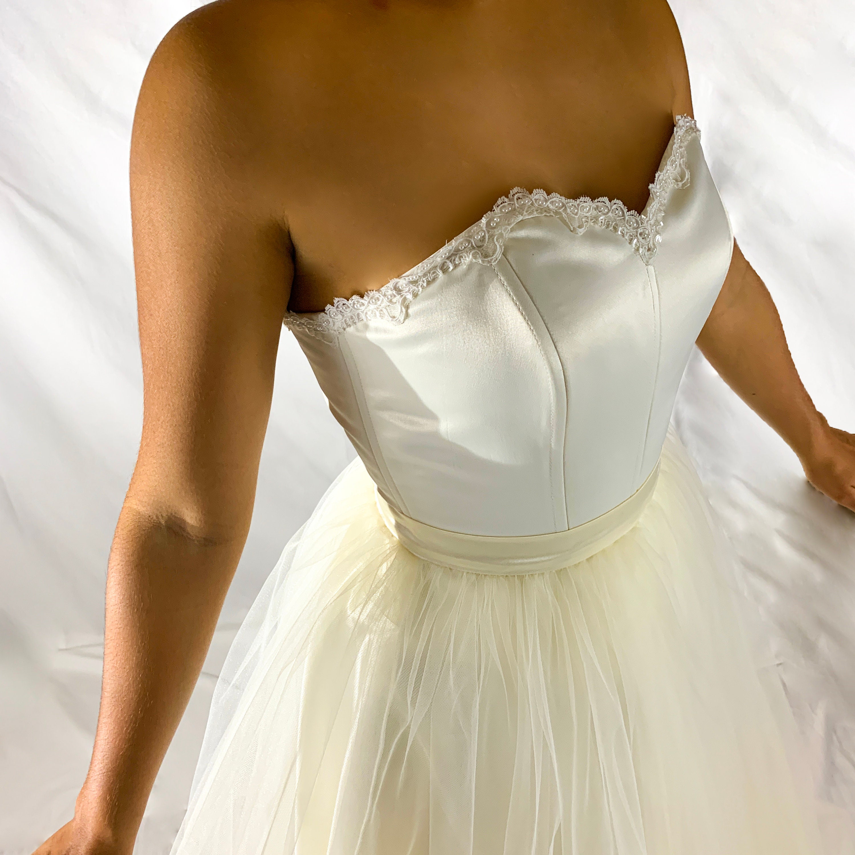 IVORY BRIDAL CORSET Ivory Satin Sweetheart Corset with Etsy