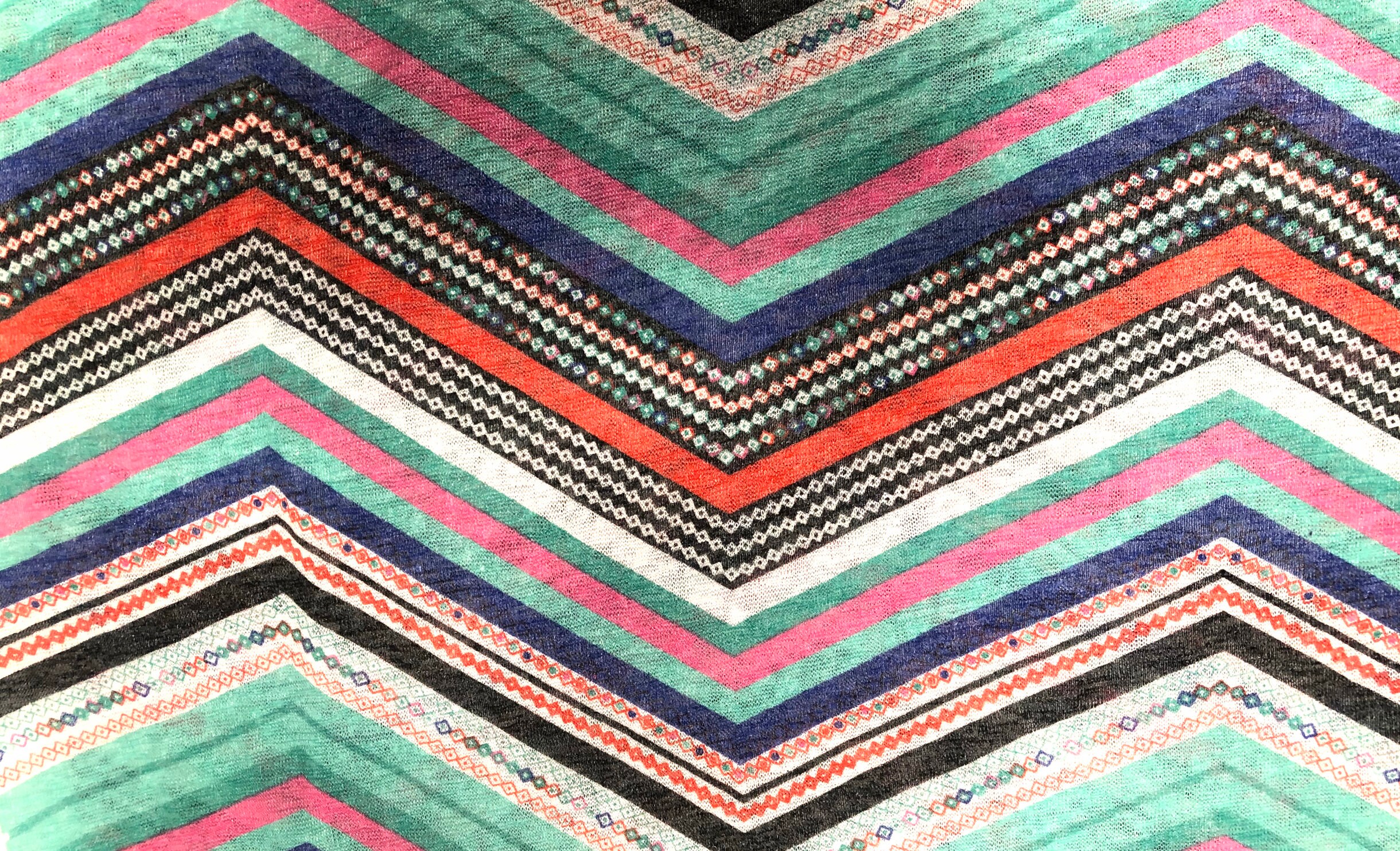 Sweater Fabric Loose Knit Jersey Fabric Colorful Geometry Rainbow Color by the Yard