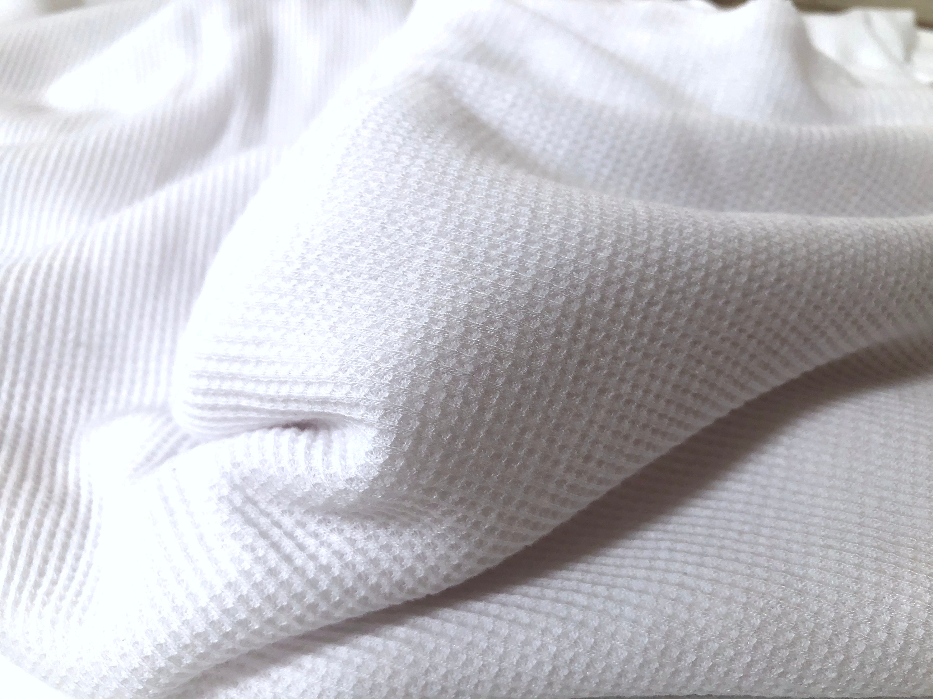 Solid White Color Thermal Knit Fabric by the Yard DIY Etsy