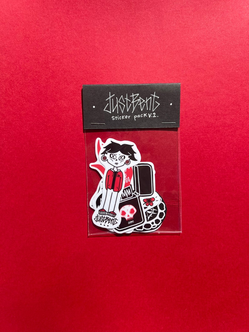 Justbent Sticker Pack V.2 Original Art Stickers, Notebook Sticker