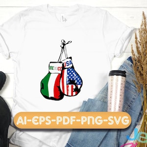 luchando juntos svg, Bixing Gloves svg, USA svg, Mexicc svg, Instant Download for Cricut,Digital Download,eps, ai, png. PDF